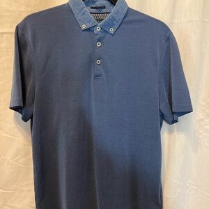 Baker by Ted Baker Blue Polo Shirt Classic Knit